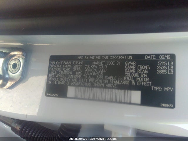 2020 Volvo V60, VIN: YV4102WK9L1036418