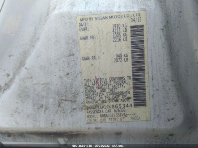 1N4AL3AP1FN865344 Nissan Altima 2.5 S
