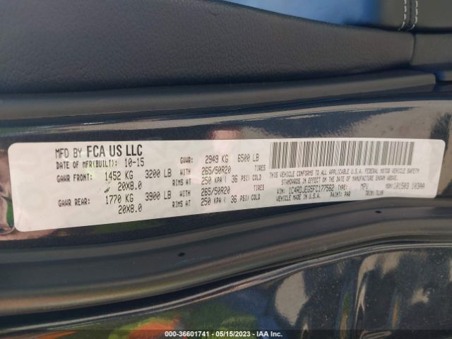 1C4RDJEG5FC177562 Dodge Durango Citadel