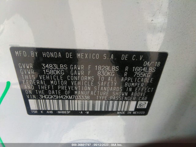 Honda FIT LX 2019 3HGGK5H42KM703338 Image 11