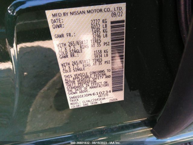 1N6ED1EJ0PN610234 Nissan Frontier Sv