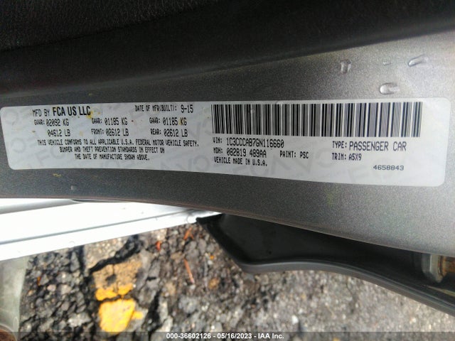 1C3CCCAB7GN116660 Chrysler 200 Limited