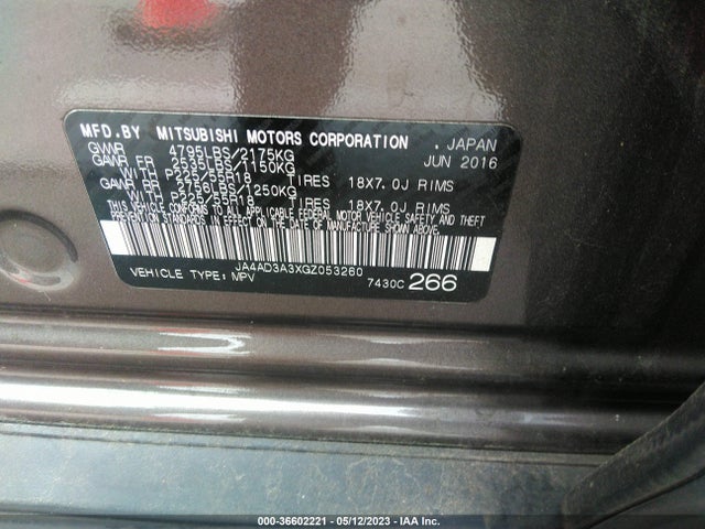 JA4AD3A3XGZ053260 Mitsubishi Outlander Se/sel