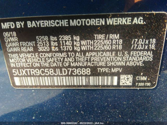5UXTR9C58JLD73688 BMW X3 Xdrive30i