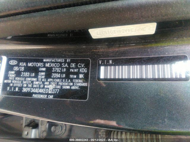 3KPF34AD4KE015377 KIA FORTE S