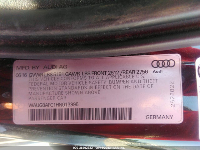 Audi A6 Premium Plus 2017 WAUG8AFC1HN013995 Image 10