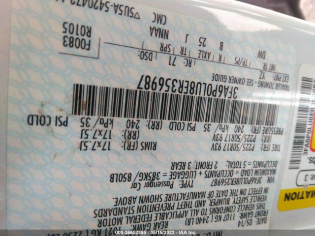 3FA6P0LU8ER356987 Ford Fusion Hybrid Se