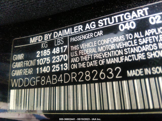 2013 MERCEDES-BENZ C-CLASS C 300 VIN: WDDGF8AB4DR282632