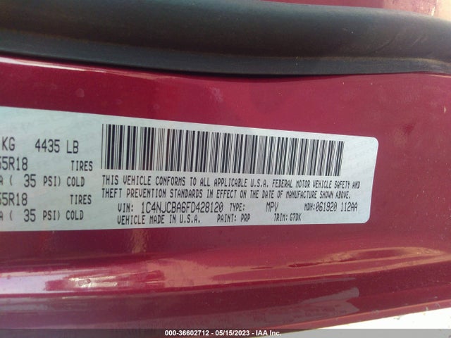1C4NJCBA6FD428120 Jeep Compass Altitude Edition