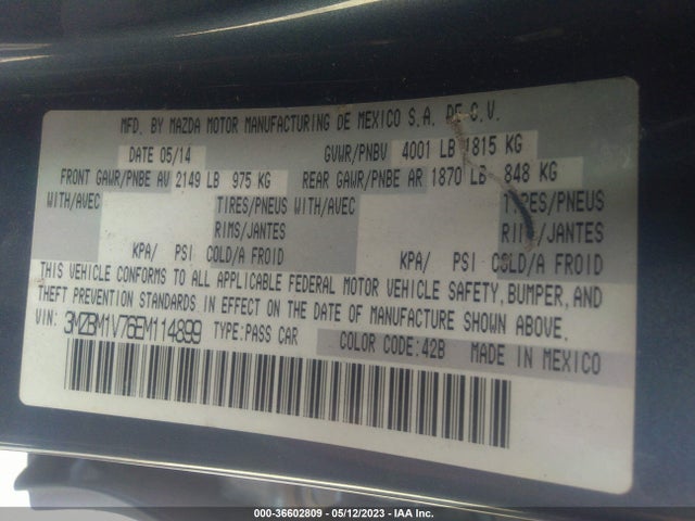 Mazda Mazda3 I Touring 2014 3MZBM1V76EM114899 Image 9