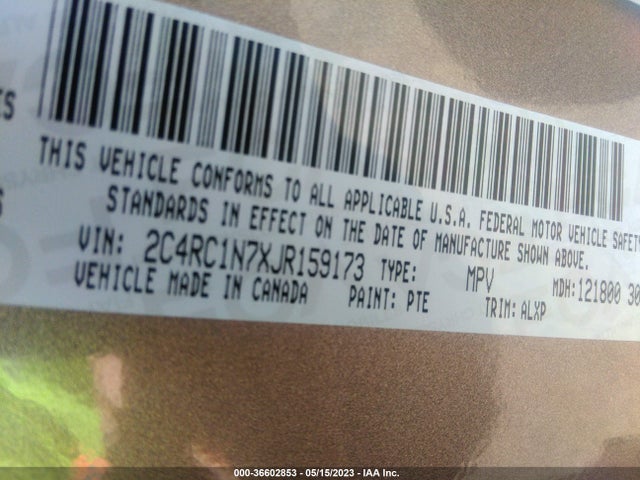 2018 Chrysler Pacifica Hybrid, VIN: 2C4RC1N7XJR159173