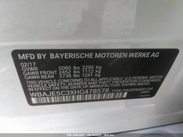 WBAJE5C3XHG478578 BMW 5 Series 540i
