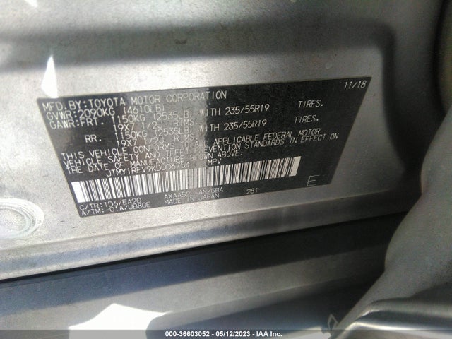 Toyota Rav4 Limited 2019 JTMY1RFV9KD006754 Image 11