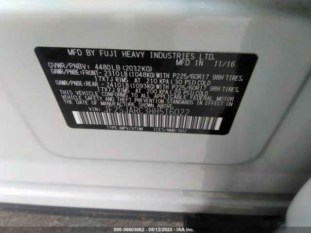 JF2SJARC3HH516022 Subaru Forester Limited