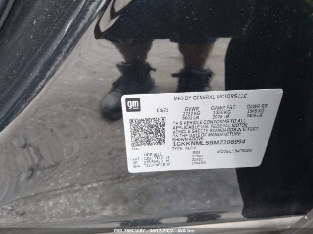 1GKKNMLS8MZ206994 GMC ACADIA SLT