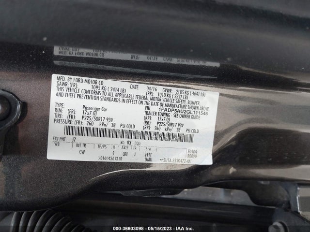 2016 Ford C-Max, VIN: 1FADP5AU2GL111546
