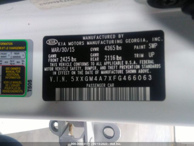 5XXGM4A7XFG466063 KIA Optima Lx