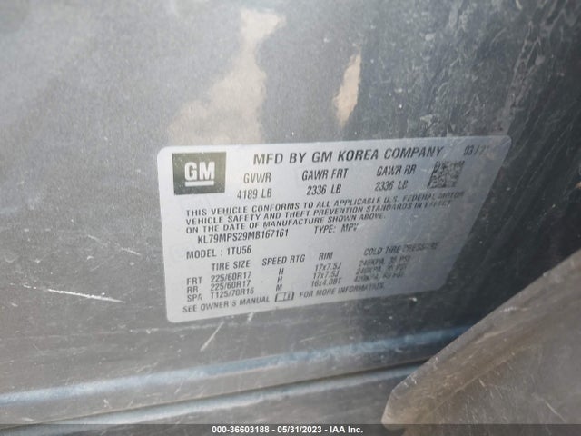 Chevrolet Trailblazer Lt 2021 KL79MPS29MB167161 Image 10
