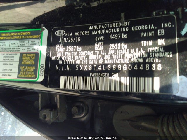 KIA Optima Lx 2016 5XXGT4L36GG044838 Image 10