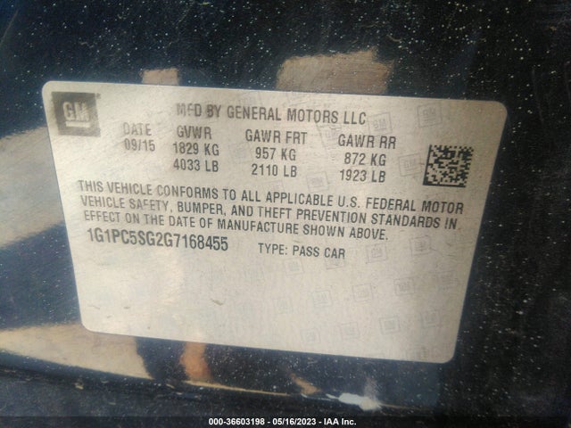 Chevrolet Cruze Limited Ls 2016 1G1PC5SG2G7168455 Image 11