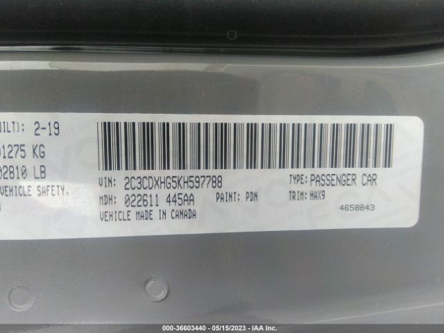 2C3CDXHG5KH597788 Dodge CHARGER GT