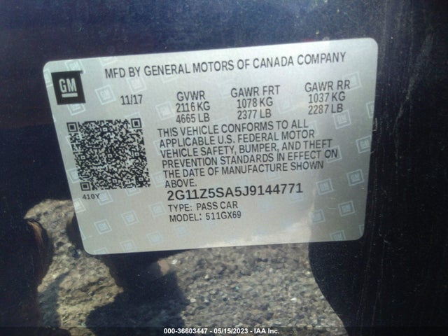 Chevrolet IMPALA LS 2018 2G11Z5SA5J9144771 Image 10