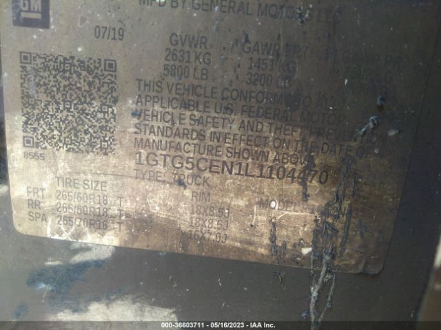 1GTG5CEN1L1104470 GMC Canyon 2wd Sle