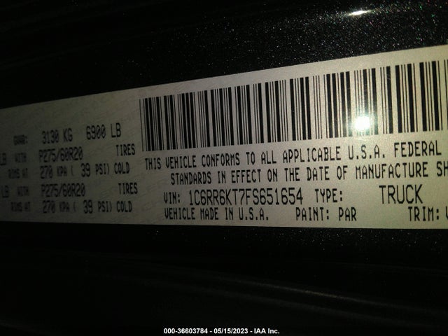 1C6RR6KT7FS651654 RAM 1500 Express