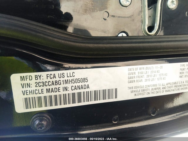 2021 CHRYSLER 300 300S VIN: 2C3CCABG1MH505085