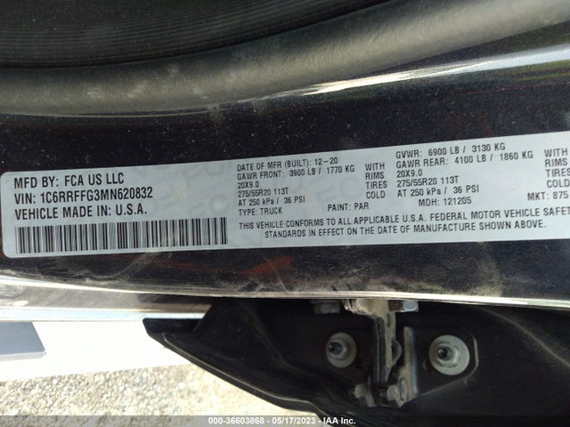 1C6RRFFG3MN620832 RAM 1500 Big Horn