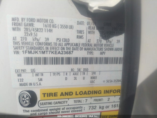 Ford 3.5l gtdi 2019 1FMJK1MT7KEA23687 Image 80