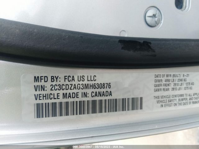 2C3CDZAG3MH630876 Dodge Challenger Sxt