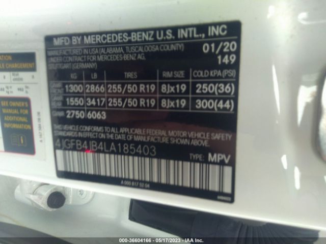 4JGFB4JB4LA185403 Mercedes-Benz Gle Gle 350