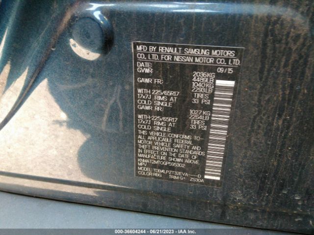 KNMAT2MT0GP595302 Nissan ROGUE S