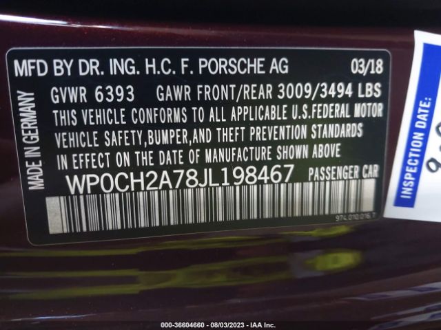 2018 PORSCHE PANAMERA E-HYBRID SPORT TURISMO WP0CH2A78JL198467 Photo 8