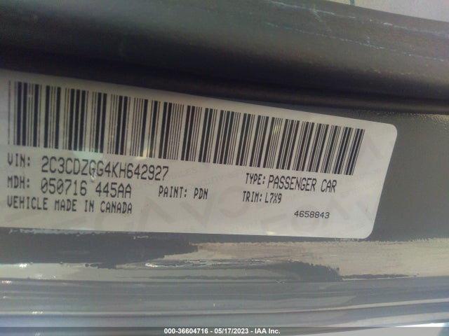 Dodge Challenger Sxt 2019 2C3CDZGG4KH642927 Image 9