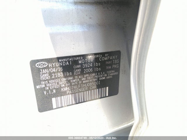 Hyundai ELANTRA SE 2017 KMHD74LF1HU085001 Image 11