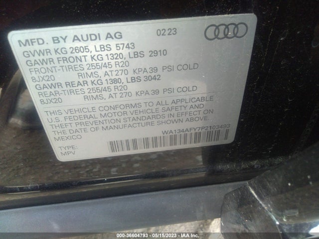 2023 Audi SQ5, VIN: WA134AFY7P2103493