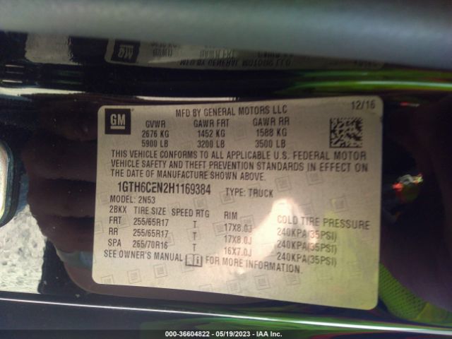 1GTH6CEN2H1169384 GMC Canyon 4wd Sle