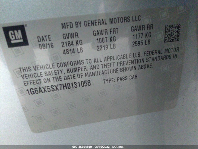 1G6AX5SX7H0131058 Cadillac Cts Sedan Luxury Awd