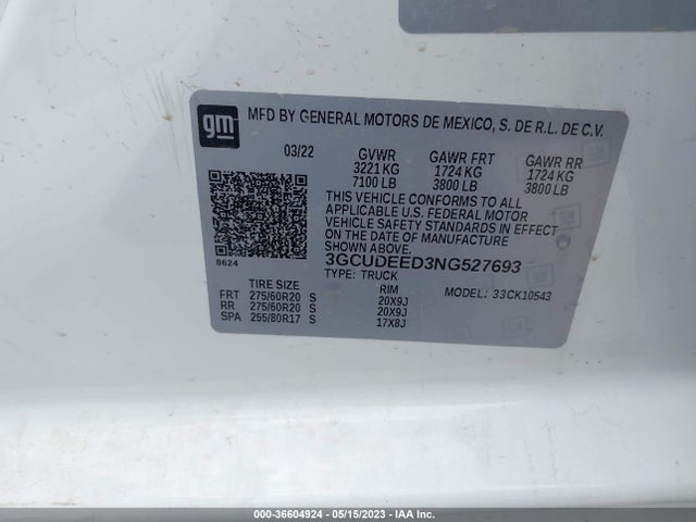Chevrolet Silverado 1500 Rst 2022 3GCUDEED3NG527693 Image 9