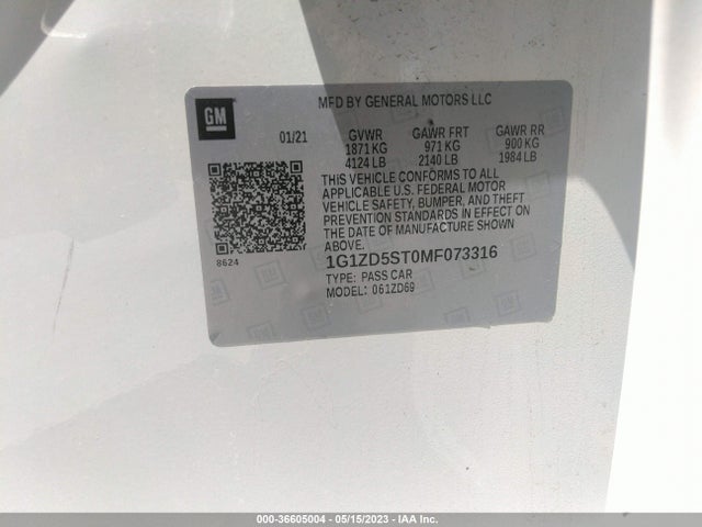 Chevrolet MALIBU LT 2021 1G1ZD5ST0MF073316 Image 10