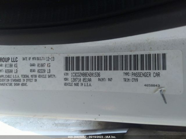 1C3CDZAB8EN201536 Dodge AVENGER SE