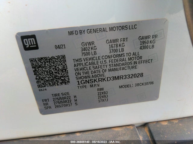 Chevrolet TAHOE RST 2021 1GNSKRKD3MR332028 Image 11