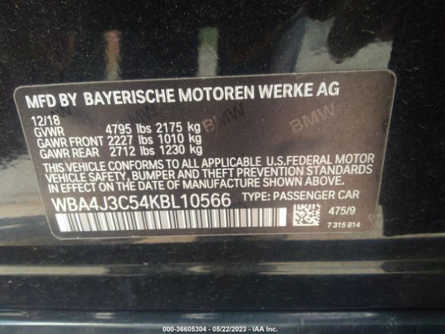WBA4J3C54KBL10566 BMW 4 Series 430i Xdrive