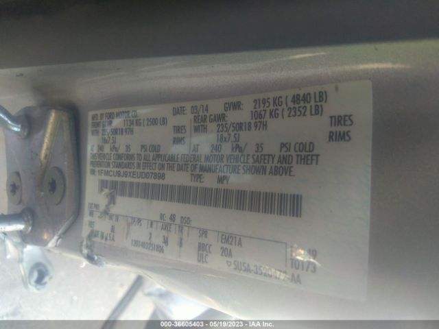 1FMCU9J9XEUD07898 Ford Escape Titanium