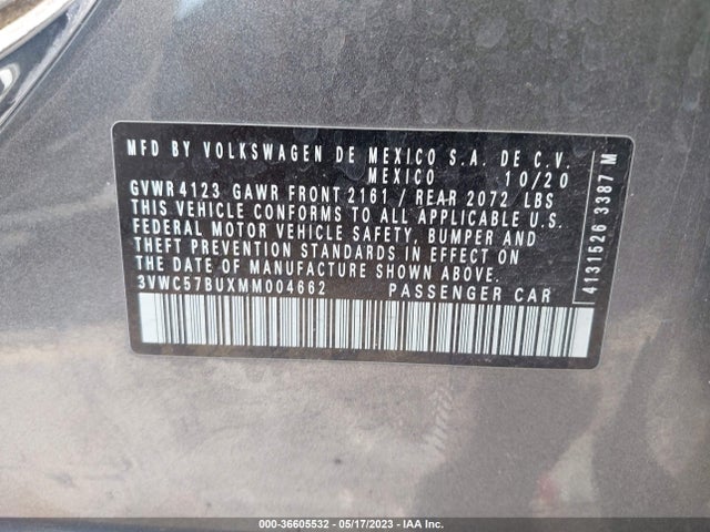 3VWC57BUXMM004662 Volkswagen Jetta S/se/r-line