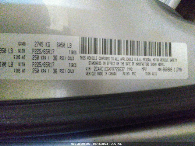 2C4RC1CGXFR726637 Chrysler Town & Country Touring-l