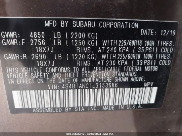 4S4BTANC1L3153686 Subaru Outback Limited