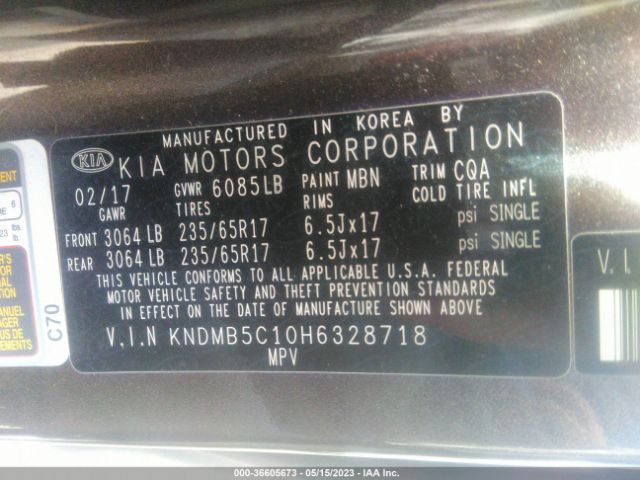 KNDMB5C10H6328718 KIA SEDONA LX